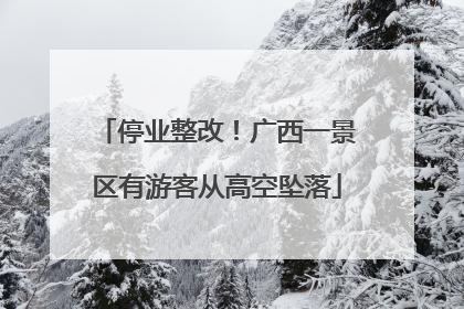 停业整改！广西一景区有游客从高空坠落