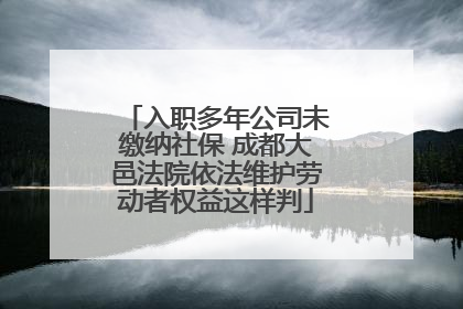 入职多年公司未缴纳社保 成都大邑法院依法维护劳动者权益这样判