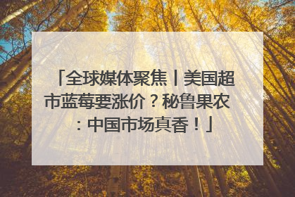 全球媒体聚焦丨美国超市蓝莓要涨价？秘鲁果农：中国市场真香！