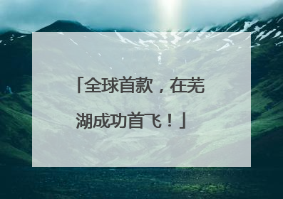 全球首款，在芜湖成功首飞！