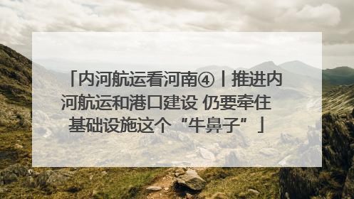 内河航运看河南④丨推进内河航运和港口建设 仍要牵住基础设施这个“牛鼻子”