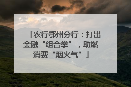 农行鄂州分行：打出金融“组合拳”，助燃消费“烟火气”