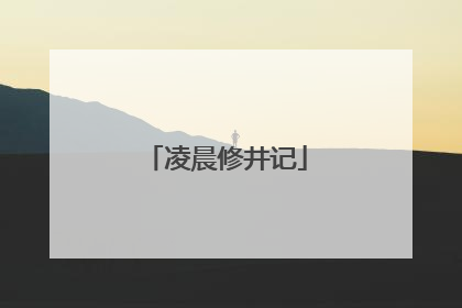 凌晨修井记