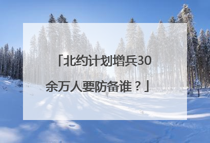 北约计划增兵30余万人要防备谁？