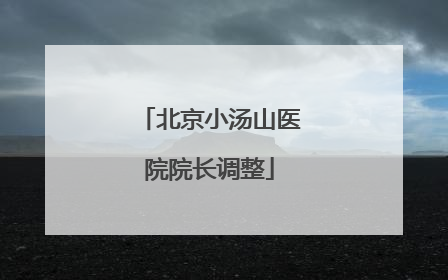 北京小汤山医院院长调整