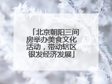 北京朝阳三间房举办美食文化活动，带动辖区银发经济发展