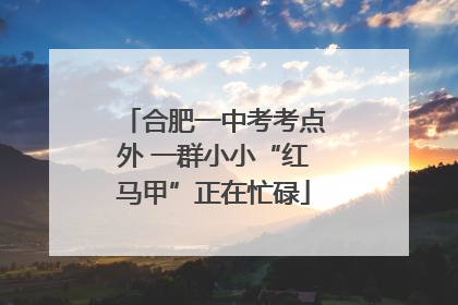 合肥一中考考点外 一群小小“红马甲”正在忙碌