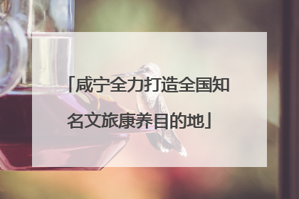 咸宁全力打造全国知名文旅康养目的地