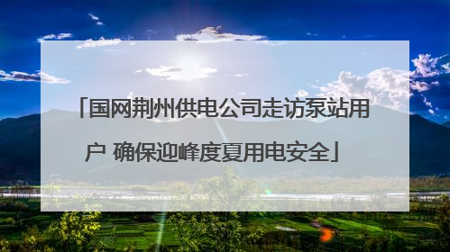 国网荆州供电公司走访泵站用户 确保迎峰度夏用电安全