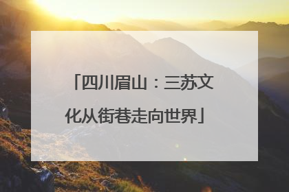 四川眉山：三苏文化从街巷走向世界
