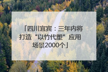 四川宜宾：三年内将打造“以竹代塑”应用场景2000个