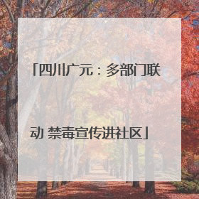 四川广元：多部门联动 禁毒宣传进社区