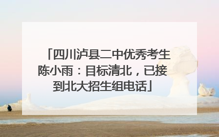 四川泸县二中优秀考生陈小雨：目标清北，已接到北大招生组电话