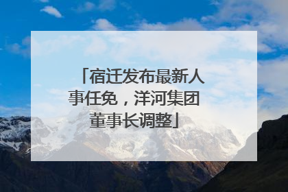 宿迁发布最新人事任免，洋河集团董事长调整