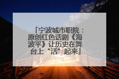 宁波城市职院：原创红色话剧《海波平》让历史在舞台上“活”起来