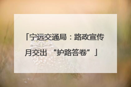 宁远交通局：路政宣传月交出 “护路答卷”