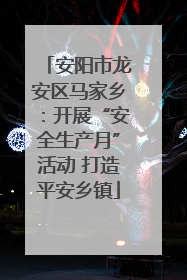 安阳市龙安区马家乡：开展“安全生产月”活动 打造平安乡镇