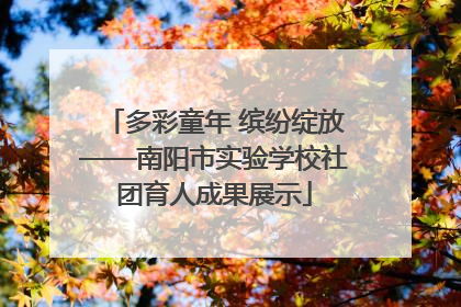 多彩童年 缤纷绽放——南阳市实验学校社团育人成果展示