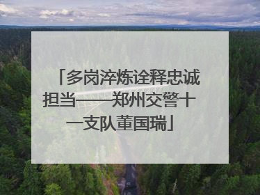 多岗淬炼诠释忠诚担当——郑州交警十一支队董国瑞
