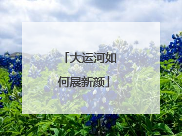 大运河如何展新颜