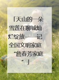 天山的一朵雪莲在聊城灿烂绽放——记全国文明家庭“詹春芳家庭”