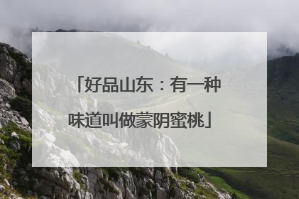 好品山东：有一种味道叫做蒙阴蜜桃