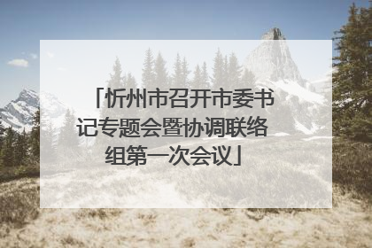 忻州市召开市委书记专题会暨协调联络组第一次会议