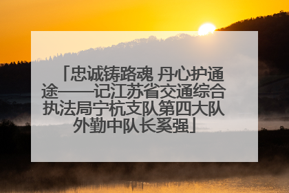 忠诚铸路魂 丹心护通途——记江苏省交通综合执法局宁杭支队第四大队外勤中队长奚强