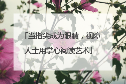 当指尖成为眼睛，视障人士用掌心阅读艺术
