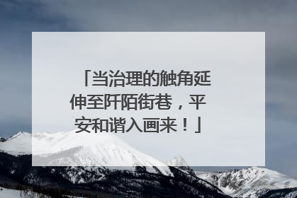 当治理的触角延伸至阡陌街巷，平安和谐入画来！
