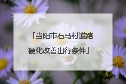 当阳市石马村道路硬化改善出行条件