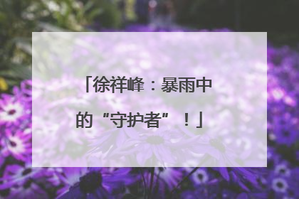 徐祥峰：暴雨中的“守护者”！