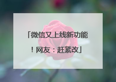 微信又上线新功能！网友：赶紧改