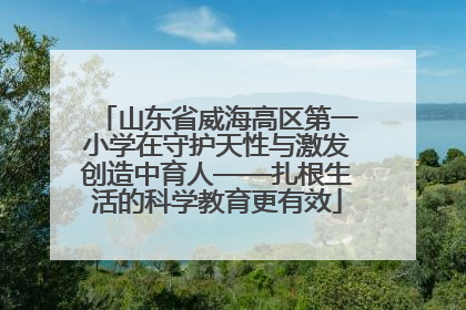 山东省威海高区第一小学在守护天性与激发创造中育人——扎根生活的科学教育更有效
