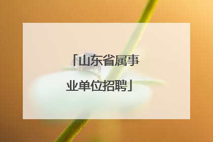 山东省属事业单位招聘