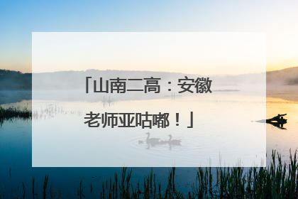 山南二高：安徽老师亚咕嘟！