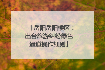 岳阳岳阳楼区：出台旅游纠纷绿色通道操作细则