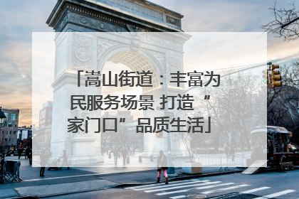 嵩山街道：丰富为民服务场景 打造“家门口”品质生活
