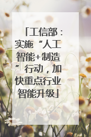 工信部：实施“人工智能+制造”行动，加快重点行业智能升级