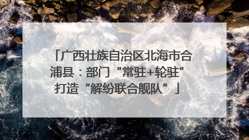 广西壮族自治区北海市合浦县：部门“常驻+轮驻”打造“解纷联合舰队”
