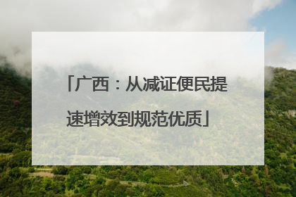 广西：从减证便民提速增效到规范优质