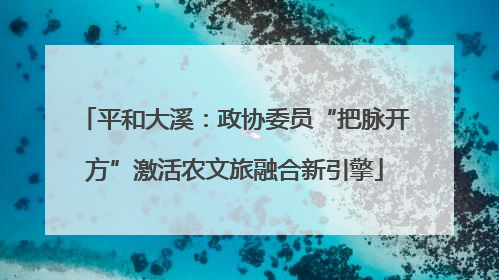 平和大溪：政协委员“把脉开方”激活农文旅融合新引擎