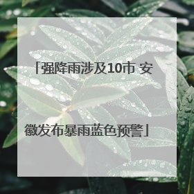 强降雨涉及10市 安徽发布暴雨蓝色预警