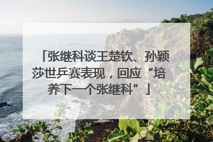 张继科谈王楚钦、孙颖莎世乒赛表现，回应“培养下一个张继科”