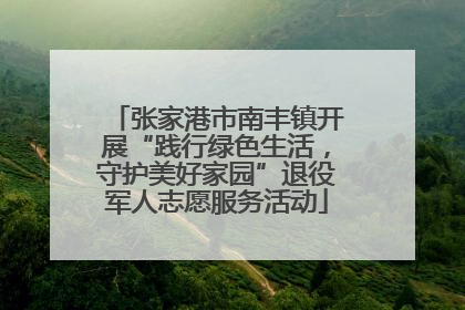 张家港市南丰镇开展“践行绿色生活，守护美好家园”退役军人志愿服务活动