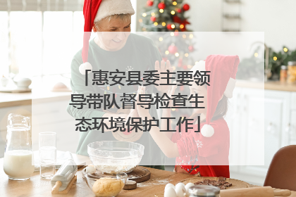 惠安县委主要领导带队督导检查生态环境保护工作