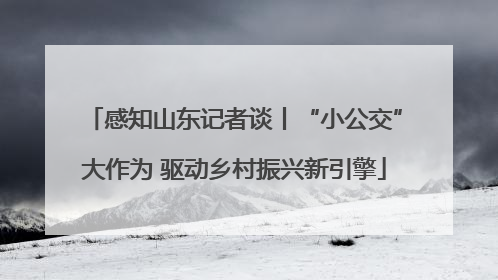 感知山东记者谈丨“小公交”大作为 驱动乡村振兴新引擎