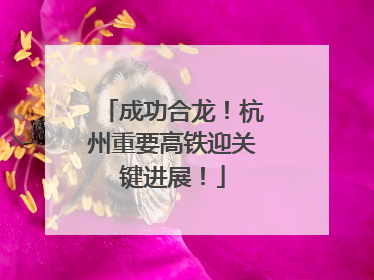 成功合龙！杭州重要高铁迎关键进展！