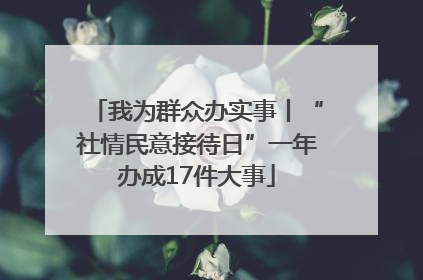 我为群众办实事丨“社情民意接待日”一年办成17件大事