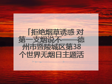 拒绝烟草诱惑 对第一支烟说不——德州市暨陵城区第38个世界无烟日主题活动走进校园